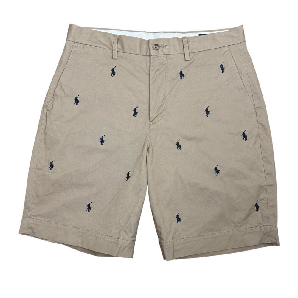 Polo Ralph Lauren Stretch Class For Beige Chino Shorts Embroidered Logo Men’s 31